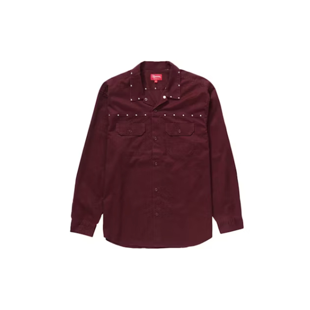 Supreme Studded Work Shirt 'Burgundy' SZ XL - Picture 1 of 2